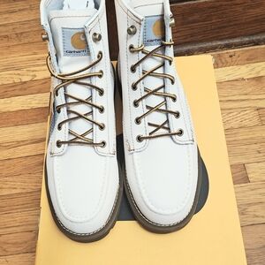 Men's Carhartt White 6' Moc Toe Wedge Boot.(Brand New)